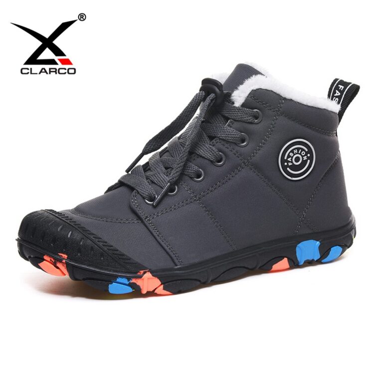 Waterproof Mesh Upper Kids Faux Plush Lined Sneakers CLK3342