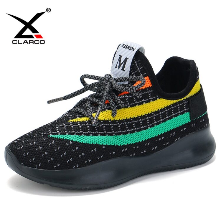 Breathable Mesh Upper Rubber Sole Kids Lacing Sneakers CLK8826
