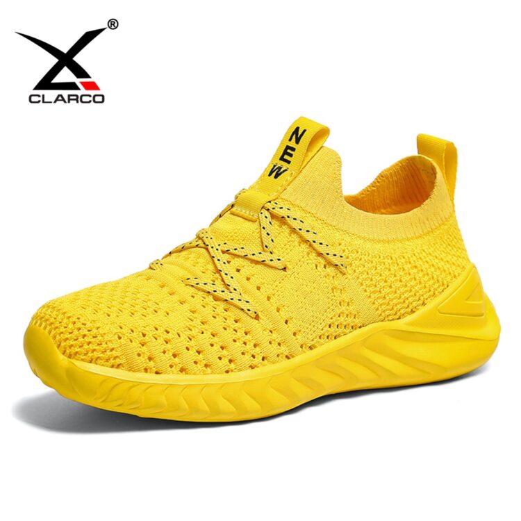 Stylish Flyknit Mesh Upper Rubber Sole Kids Lacing Sneakers CLKC73