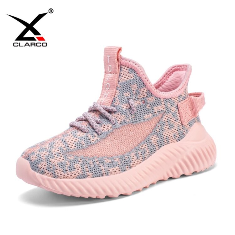 Lightweight Air Mesh Upper Rubber Sole Kids Lacing Sneakers CLKT2113