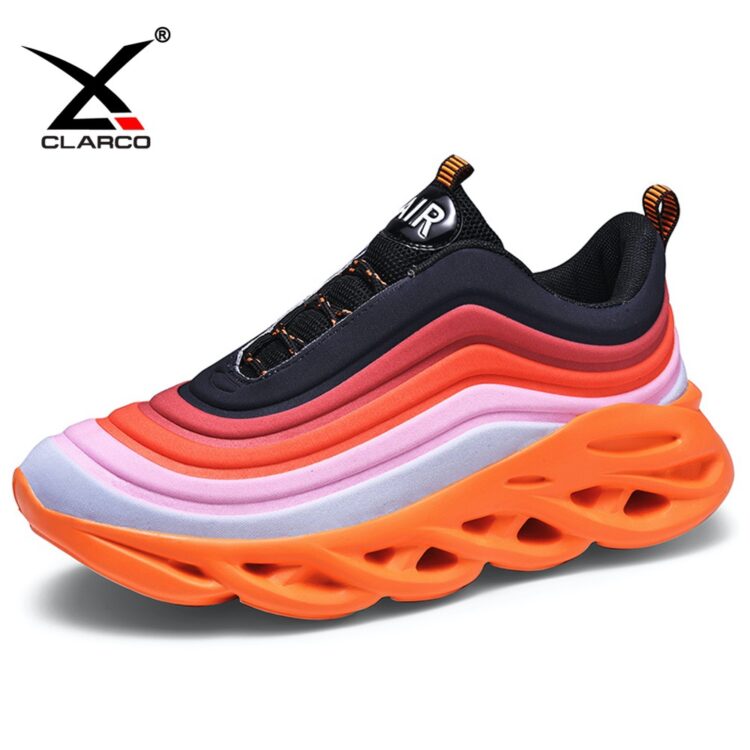 Hollow Carved Outsole Colorful Stretch Vamp Sneakers CLS2106