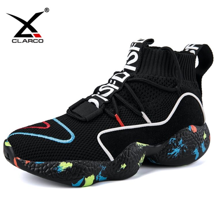 High Top Knit Vamp Colourful Sole Sneakers CLS8696